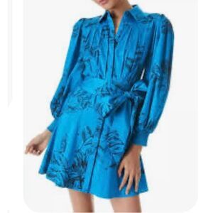 Alice + Olivia Womens Blue Floral Long Sleeve Dress Size 8